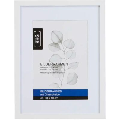 KHG Bilderrahmen ¦ weiß ¦ MDF,Glas ¦ Maße (cm): B: 30 H: 40 KHG Bilderrahmen ¦ weiß ¦ MDF,Glas ¦ Maße (cm): B: 30 H: 40