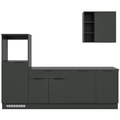 Höffner Küchenzeile Miller ¦ schwarz ¦ Maße (cm): B: 260 H: 60 Höffner Küchenzeile Miller ¦ schwarz ¦ Maße (cm): B: 260 H: 60