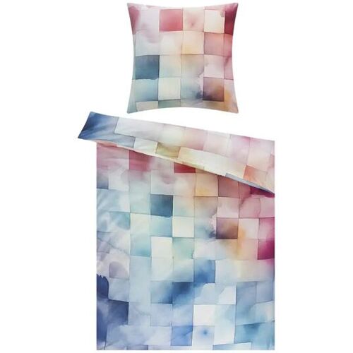 indigo Mako-Satin Bettwäsche  Square ¦ mehrfarbig ¦ Maße (cm): B: 135