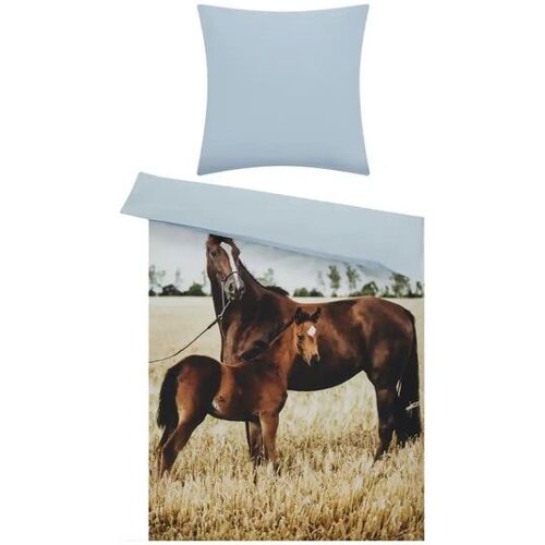 KJUT Renforcé Wende-Bettwäsche  Horses ¦ mehrfarbig ¦ Maße (cm): B: 135