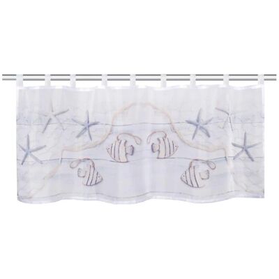 HOME BASICS FISCIO Blaue Gardine - Transparenter Voile, 140cm HOME BASICS FISCIO Blaue Gardine - Transparenter Voile, 140cm