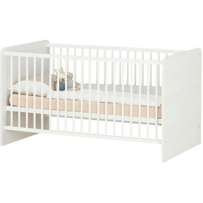 BEGABINO Luca Babybett - Weiß/Trüffel - Kinderbett mit verstellbaren Lamellen BEGABINO Luca Babybett - Weiß/Trüffel - Kinderbett mit verstellbaren Lamellen