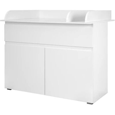 Sconto Weiße Wickelkommode - 120x102 cm - Weiß, Verstellbare Regale, Schublade Sconto Weiße Wickelkommode - 120x102 cm - Weiß, Verstellbare Regale, Schublade