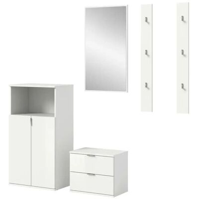 Höffner Garderobenkombination ¦ weiß ¦ Maße (cm): B: 179 H: 193 Höffner Garderobenkombination ¦ weiß ¦ Maße (cm): B: 179 H: 193