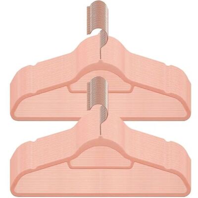 Höffner Kleiderbügel 50er-Set ¦ rosa/pink ¦ Kunststoff,Stoff ¦ Maße (cm): B: 43,5 H: Höffner Kleiderbügel 50er-Set ¦ rosa/pink ¦ Kunststoff,Stoff ¦ Maße (cm): B: 43,5 H: