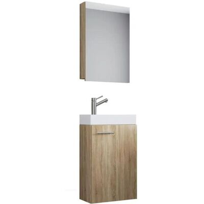 VCM Sonoma Eiche Badezimmermöbel-Set - Slito 3-teilig VCM Sonoma Eiche Badezimmermöbel-Set - Slito 3-teilig