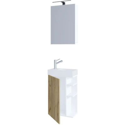 VCM Lumia Badezimmermöbel-Set - Weiß / Honig-Eiche VCM Lumia Badezimmermöbel-Set - Weiß / Honig-Eiche