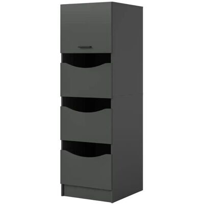 Höffner Wäscheschrank Frillensee ¦ grau ¦ Maße (cm): B: 60 H: 195 Höffner Wäscheschrank Frillensee ¦ grau ¦ Maße (cm): B: 60 H: 195