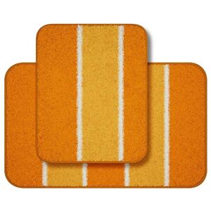 Grund Badematte Set - Synthetik, Rechteckig, Orange Grund Badematte Set - Synthetik, Rechteckig, Orange