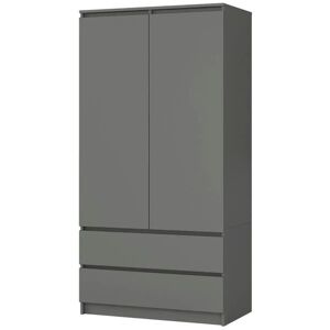 Höffner Drehtürenschrank mit 2 Schubladen Oda ¦ grau ¦ Maße (cm): B: 90 H: 180 Höffner Drehtürenschrank mit 2 Schubladen Oda ¦ grau ¦ Maße (cm): B: 90 H: 180
