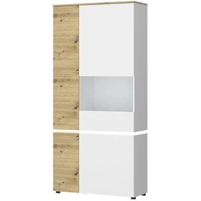INOSIGN Luci Vitrine Weiß Eiche 90,4x40x199 cm INOSIGN Luci Vitrine Weiß Eiche 90,4x40x199 cm