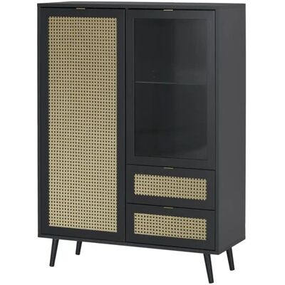 Sconto Hochboard Velez - Schwarz 103x40x139 cm - Highboard Sconto Hochboard Velez - Schwarz 103x40x139 cm - Highboard