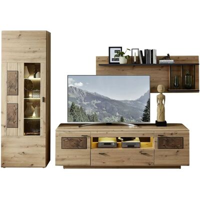 Primo Madera II Holzfarbige Wohnwand - Wohnwand Primo Madera II Holzfarbige Wohnwand - Wohnwand