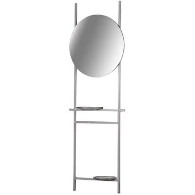 Höffner Regal mit Spiegel Wardrobe ¦ grau ¦ Maße (cm): B: 60 H: 180 T: 27.0 Höffner Regal mit Spiegel Wardrobe ¦ grau ¦ Maße (cm): B: 60 H: 180 T: 27.0