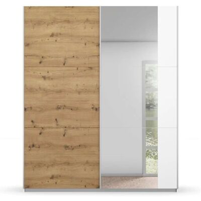 Rauch Aurelio Kleiderschrank - 2 Türen, 2-4 Fachböden, Alpinweiß/Eiche Artisan Rauch Aurelio Kleiderschrank - 2 Türen, 2-4 Fachböden, Alpinweiß/Eiche Artisan