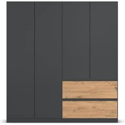 Rauch Kleiderschrank - 181x54x197cm - grau - 4-türig Rauch Kleiderschrank - 181x54x197cm - grau - 4-türig