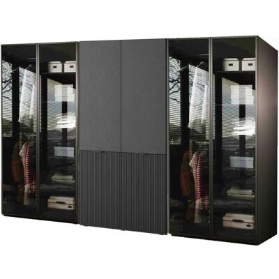Höffner Drehtürenschrank 303 cm breit Sandbox ¦ schwarz ¦ Maße (cm): B: 303 H: 200 Höffner Drehtürenschrank 303 cm breit Sandbox ¦ schwarz ¦ Maße (cm): B: 303 H: 200