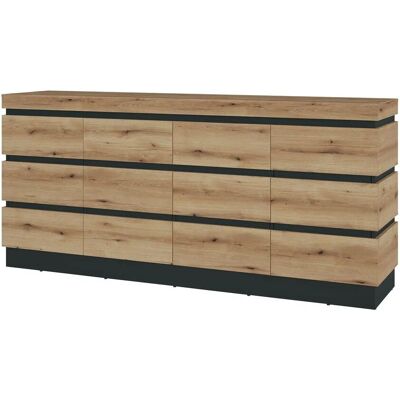 Wojcik Corte Sideboard - Kosmos grau/Coast Evoke Eiche - 4 Türen, 2 Schubkästen - Sideboard Wojcik Corte Sideboard - Kosmos grau/Coast Evoke Eiche - 4 Türen, 2 Schubkästen - Sideboard