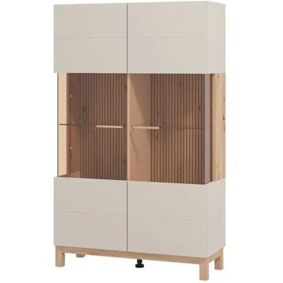Höffner Vitrine Esperia ¦ beige ¦ Maße (cm): B: 90 H: 146,5 T: 35.0 Höffner Vitrine Esperia ¦ beige ¦ Maße (cm): B: 90 H: 146,5 T: 35.0