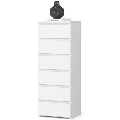 Höffner Kommode mit 6 Schubladen Carlo ¦ weiß ¦ Maße (cm): B: 40 H: 109 Höffner Kommode mit 6 Schubladen Carlo ¦ weiß ¦ Maße (cm): B: 40 H: 109