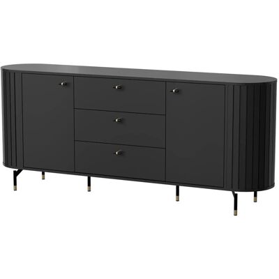 Höffner Sideboard Zante ¦ schwarz ¦ Maße (cm): B: 190 H: 81 Höffner Sideboard Zante ¦ schwarz ¦ Maße (cm): B: 190 H: 81