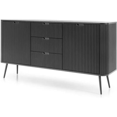 Höffner Sideboard Zova ¦ schwarz ¦ Maße (cm): B: 168 H: 87 Höffner Sideboard Zova ¦ schwarz ¦ Maße (cm): B: 168 H: 87