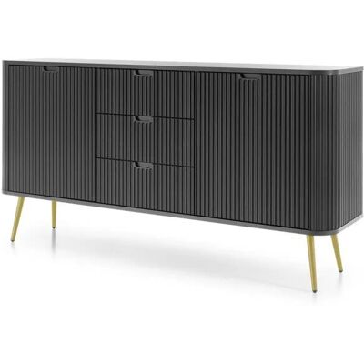 Höffner Sideboard Zova ¦ schwarz ¦ Maße (cm): B: 168 H: 87 Höffner Sideboard Zova ¦ schwarz ¦ Maße (cm): B: 168 H: 87