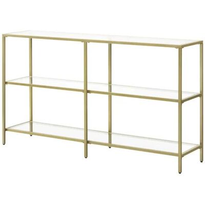 VASAGLE Gold Glass Konsolentisch 130x30x73 cm VASAGLE Gold Glass Konsolentisch 130x30x73 cm