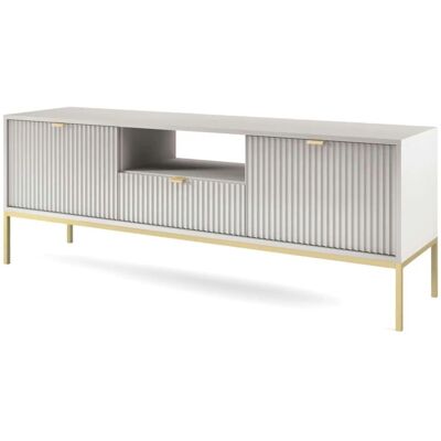 Selsey TV-Möbel - 154 cm - grau mit goldenen Füßen - Vellore - TV-Schrank Selsey TV-Möbel - 154 cm - grau mit goldenen Füßen - Vellore - TV-Schrank