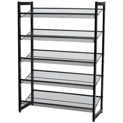 SONGMICS Schwarzes Schuhregal 74x30x104cm - Schuhorganizer SONGMICS Schwarzes Schuhregal 74x30x104cm - Schuhorganizer