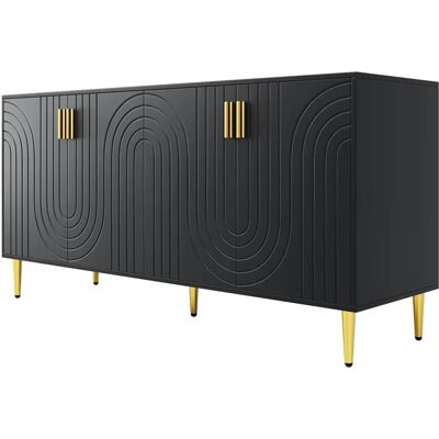 Höffner Sideboard ¦ schwarz ¦ Maße (cm): B: 152 H: 75 Höffner Sideboard ¦ schwarz ¦ Maße (cm): B: 152 H: 75