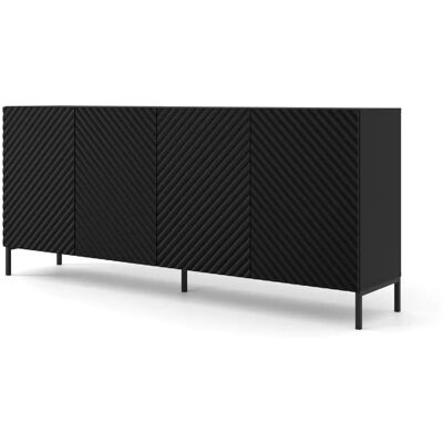 Höffner Sideboard ¦ schwarz ¦ Maße (cm): B: 200 H: 87 Höffner Sideboard ¦ schwarz ¦ Maße (cm): B: 200 H: 87