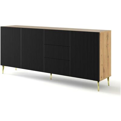 Höffner Sideboard ¦ schwarz ¦ Maße (cm): B: 200 H: 87 Höffner Sideboard ¦ schwarz ¦ Maße (cm): B: 200 H: 87