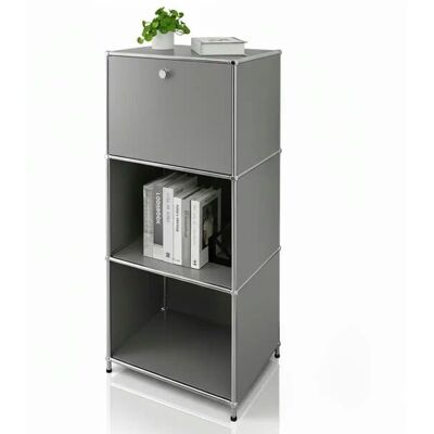 Floordirekt Metallregal ¦ grau ¦ Maße (cm): B: 50 H: 121 Floordirekt Metallregal ¦ grau ¦ Maße (cm): B: 50 H: 121