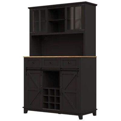 Höffner Buffet ¦ schwarz ¦ Maße (cm): B: 105 H: 180 Höffner Buffet ¦ schwarz ¦ Maße (cm): B: 105 H: 180