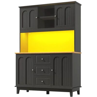 Höffner Buffet mit LED & App-Steuerung ¦ schwarz ¦ Maße (cm): B: 120 H: 180 Höffner Buffet mit LED & App-Steuerung ¦ schwarz ¦ Maße (cm): B: 120 H: 180