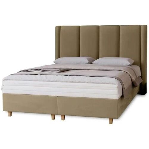 Höffner Boxbett mit Matratze Madeley ¦ beige ¦ Maße (cm): B: 140 H: 110