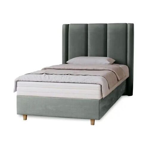 Höffner Boxbett mit Matratze Madeley ¦ grau ¦ Maße (cm): B: 100 H: 110