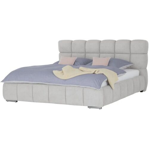 Höffner Polsterbett mit Matratze Savio ¦ grau ¦ Maße (cm): B: 210 H: 108