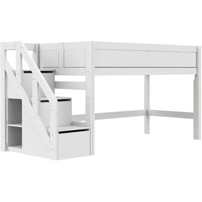 Lifetime halbhohes Bett mit Treppe 120cm Basis ¦ weiß ¦ Maße (cm): B: 257 H: Lifetime halbhohes Bett mit Treppe 120cm Basis ¦ weiß ¦ Maße (cm): B: 257 H: