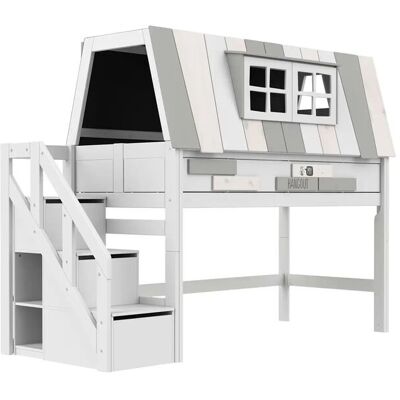 Lifetime Abenteuerbett mit Treppe My Hangout ¦ weiß ¦ Maße (cm): B: 261 H: 196 Lifetime Abenteuerbett mit Treppe My Hangout ¦ weiß ¦ Maße (cm): B: 261 H: 196