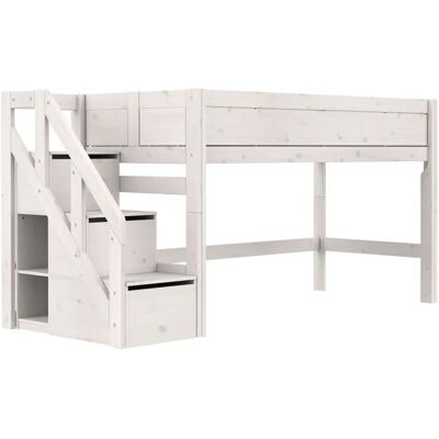 Lifetime halbhohes Bett mit Treppe 120cm Basis ¦ weiß ¦ Maße (cm): B: 257 H: Lifetime halbhohes Bett mit Treppe 120cm Basis ¦ weiß ¦ Maße (cm): B: 257 H: