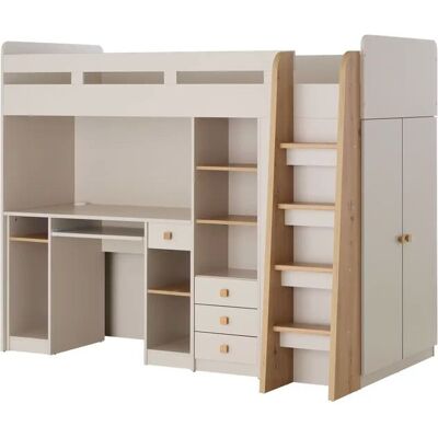 Höffner Hochbett mit Kleiderschrank und Schreibtisch Lavora ¦ beige ¦ Maße (cm): B: 204 Höffner Hochbett mit Kleiderschrank und Schreibtisch Lavora ¦ beige ¦ Maße (cm): B: 204