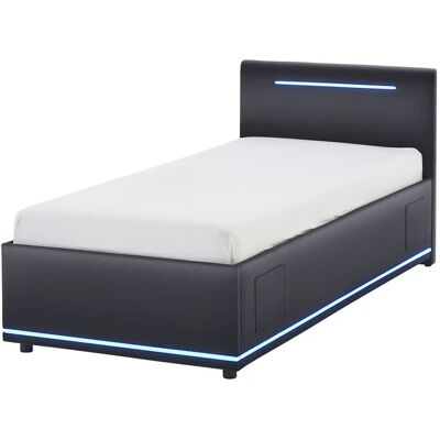 Höffner Polsterbett Light ¦ schwarz ¦ Maße (cm): B: 98 H: 90 Höffner Polsterbett Light ¦ schwarz ¦ Maße (cm): B: 98 H: 90