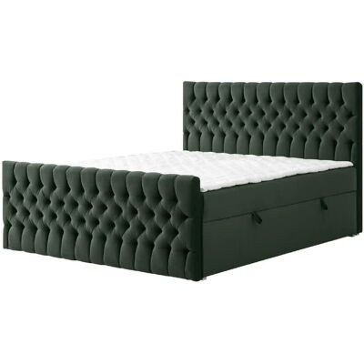 Höffner Boxbett mit Bettkasten und Fußteil Belek King ¦ grün ¦ Maße (cm): B: 200 H: 125 Höffner Boxbett mit Bettkasten und Fußteil Belek King ¦ grün ¦ Maße (cm): B: 200 H: 125