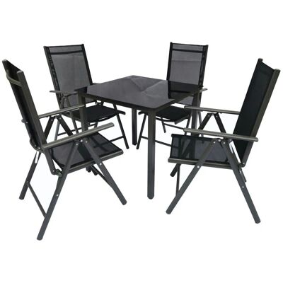 Höffner Gartenmöbel 5er-Set ¦ schwarz ¦ Maße (cm): B: 80 H: 73 Höffner Gartenmöbel 5er-Set ¦ schwarz ¦ Maße (cm): B: 80 H: 73