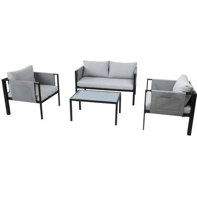 Höffner Gartenmöbel-Set ¦ grau ¦ Maße (cm): B: 200 H: 108 Höffner Gartenmöbel-Set ¦ grau ¦ Maße (cm): B: 200 H: 108