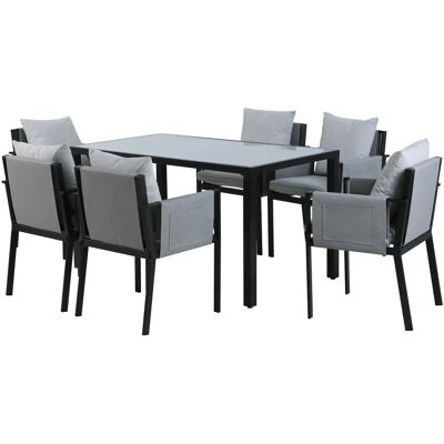 Höffner Gartenmöbel-Set ¦ grau ¦ Maße (cm): B: 250 H: 108 Höffner Gartenmöbel-Set ¦ grau ¦ Maße (cm): B: 250 H: 108