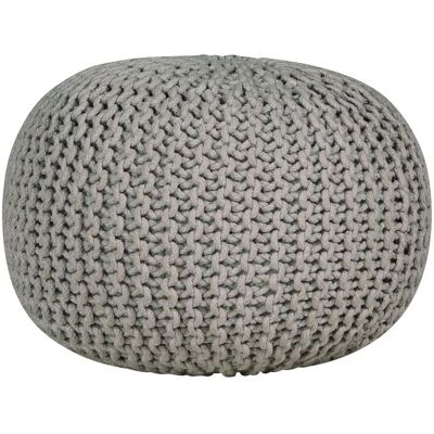 GUTMANN FACTORY Pouf - Grobstrick, Baumwolle, Grau - Kinder Hocker GUTMANN FACTORY Pouf - Grobstrick, Baumwolle, Grau - Kinder Hocker