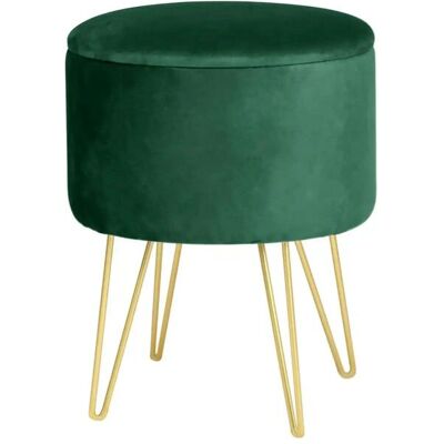 Höffner Pouf mit Stauraum Lelia ¦ grün Ø: 35 Höffner Pouf mit Stauraum Lelia ¦ grün Ø: 35